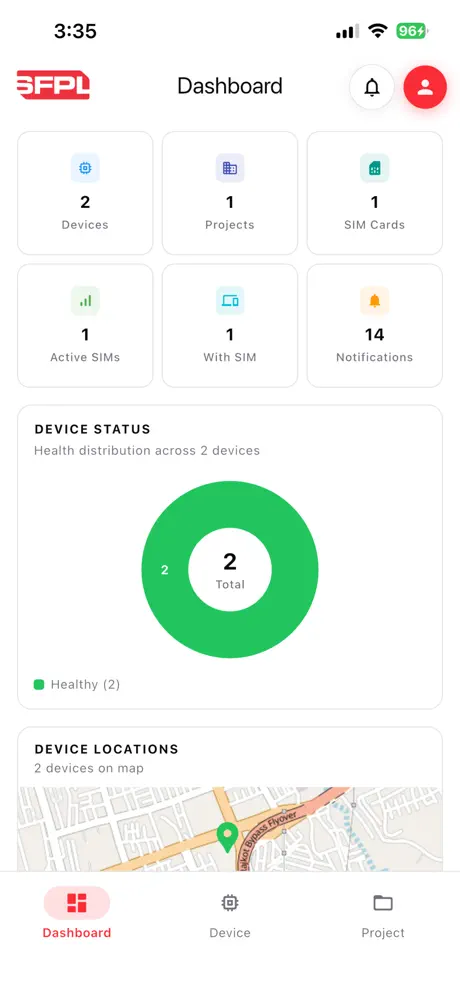 Specific Fire app — facility monitoring